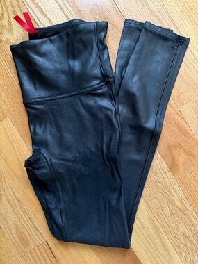 SPANX Black Faux Leather Leggings